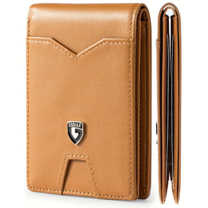 1pc Ultra-Thin Men'S Wallet - Carbon Fiber Inspired, RFID-Blocking, Minimalist Design - Perfect for Daily Use & With Stylish Gift Box