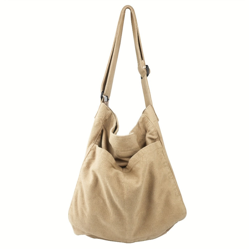 Canvas Hobo Crossbody Shoulder Tote Bag for Women And Men W/Multi-Pocket Casual Purse Messenger Bags Travel Work