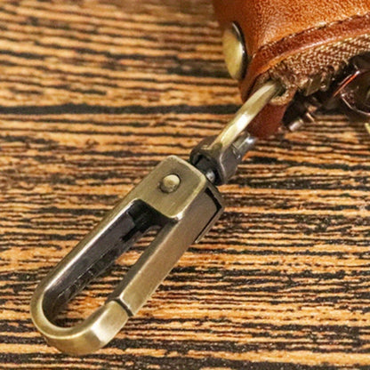 Men'S Leather Key Holder - Vintage Style Waist Bag Made of Cowhide, Spacious Bucket Design, Versatile Zippered Wallet for Keys, Ideal Valentine'S Day Gift, Includes Money Clip And Coin Pouch