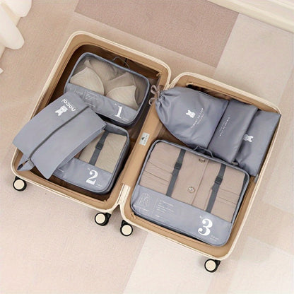 Large Capacity Travel Organizer Set - Nylon Storage Bag Set For Clothes, Pants, Shoes, Socks - Vacation Style, Portable Duffel Bag - For Travelers & Frequent Flyers - Perfect for Organizing Luggage