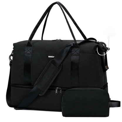 Foldable Travel Bag Weekend Bag 18x14x8 Personal Item Bag Gym Bag Underseat Carry On Bag with Wet Pocket & Shoe Compartment Charging Port Ideal for Gym Travel