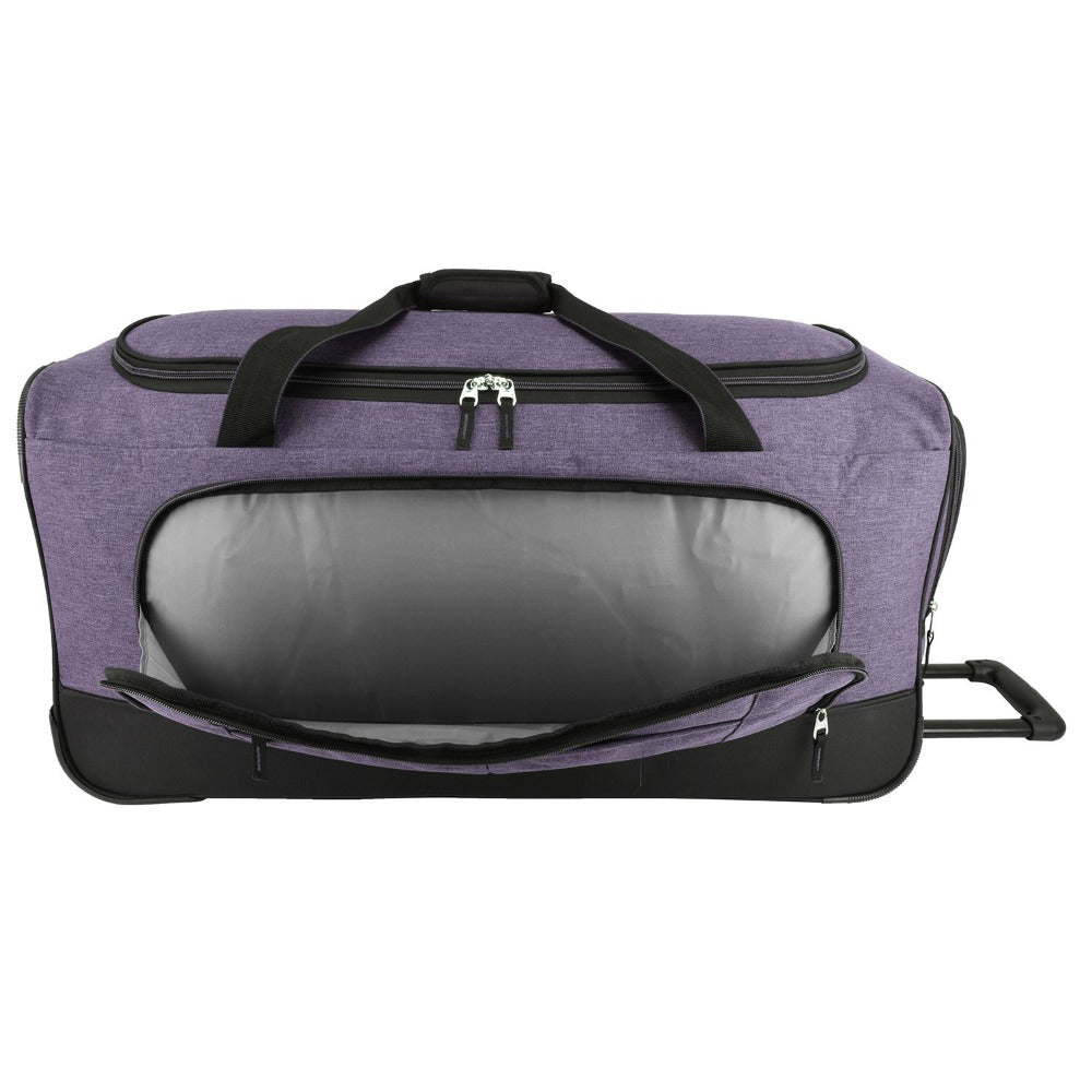 Pacific Gear Keystone 30" Polyester Upright Rolling Duffel Bag | Large Capacity, Lightweight, Retractable Handle & Recessed Wheels | Navy, Bright Red, Black, Grey, Purple, Olive - for Sports, Long Trips, & Camping