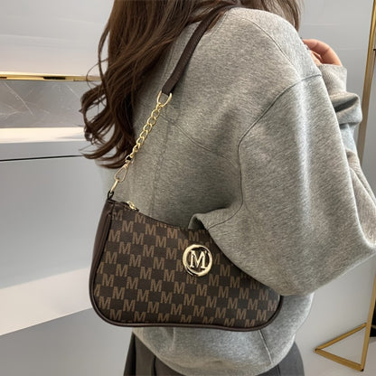Ladies' Small Bags, Armpit Shoulder Bags, New Trendy Fashion Single Shoulder Bags, Hand-held Bags, Crossbody Bags, Autumn And Winter Styles, Retro Printed Trendy Simple Bags, Women's Metal High-end Texture Handbags, Crossbody Bags, Holiday Gifts