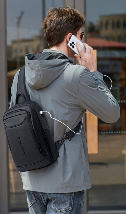 [FENRUIEN Chest Bag] FENRUIEN Men's Chest Bag - Multifunctional Shoulder Crossbody Bag - Compact Backpack for 9.7-Inch Tablets - Convenient for Summer Outings