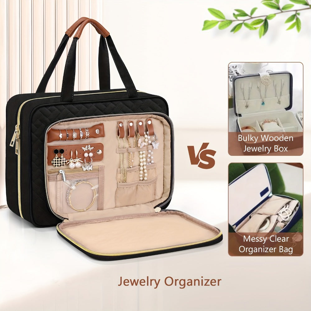Travel Makeup Bag – for Travel, Weekender Toiletry Hanging Hook Jewelry | Bag Vero – detail view 8