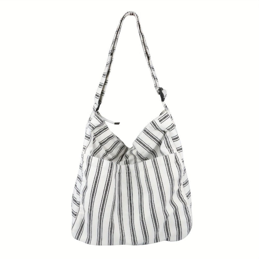 Canvas Hobo Crossbody Shoulder Tote Bag for Women And Men W/Multi-Pocket Casual Purse Messenger Bags Travel Work