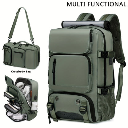 2025 New Style Men'S And Women'S Large Capacity Travel Backpack with Independent Shoe Compartment, Drawstring Closure And Multiple Pockets - Durable Hiking Backpack for Outdoor Commuting, Business Trips, Festivals - Belt Decorations