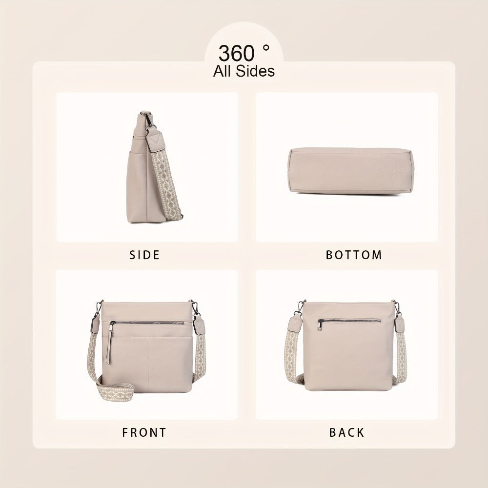 2025 New Fashion Large Capacity Retro Simple Solid Color PU Shoulder Bag Casual Daily Commuting Light Travel Practical Storage Ladies Single Shoulder Crossbody