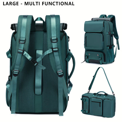 2025 New Style Men'S And Women'S Large Capacity Travel Backpack with Independent Shoe Compartment, Drawstring Closure And Multiple Pockets - Durable Hiking Backpack for Outdoor Commuting, Business Trips, Festivals - Belt Decorations