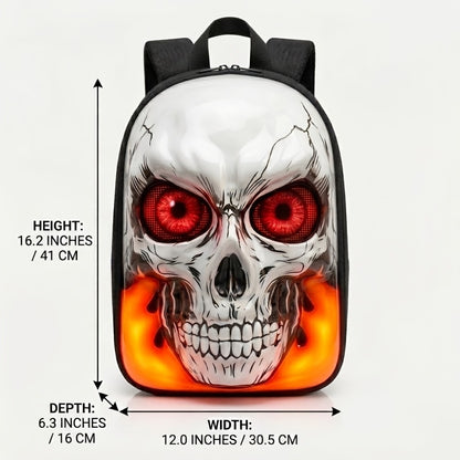 SZKUZMA Programmable LED Skull Backpack, App-Controlled Smart Eyes with DIY Pixel Art, 3D Hard Shell Laptop Bag, Large Capacity Motorcycle Gear, Cyberpunk Festival Gift