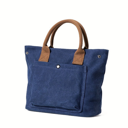 Thickened Handbag; Simple And Leisure Hand-held Bag; Vintage Literary Style Fabric Bag; Bag for Commuting.