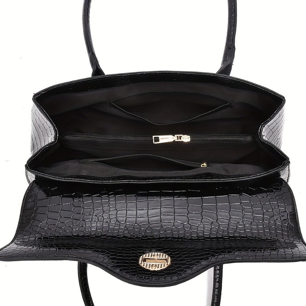 Crossbody Bag for Women – Crocodile Embossed High Gloss Textured | Bag Vero – detail view 11