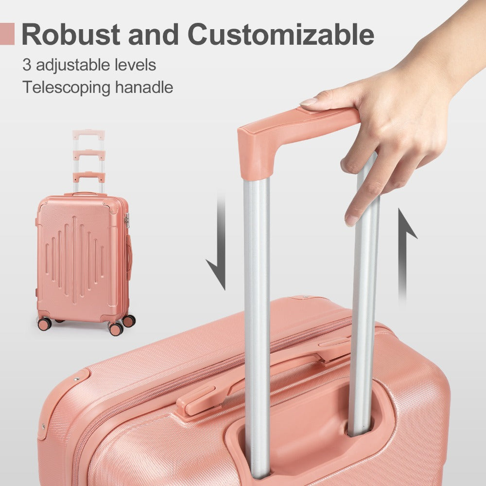 20/24/28 Inch Airline Approved Carry-On & Checked Baggage - ABS Hardshell Suitable for, TSA Lock, Silent Spinner Wheels, Lightweight Luggage with Iron- Frame, Zipper Closure, for Travel