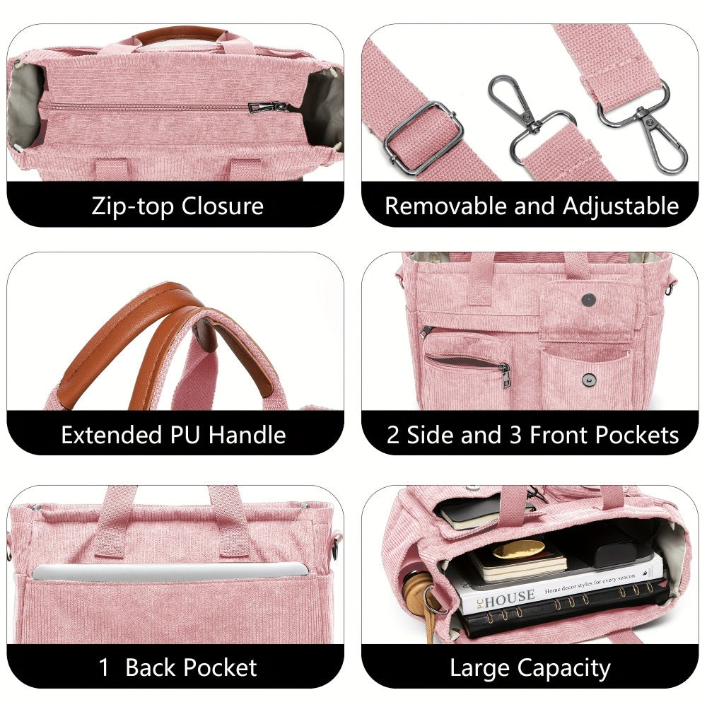 Laptop Bag – 2 Piece, 6 Colors, Corduroy, Large Capacity | Bag Vero – detail view 11