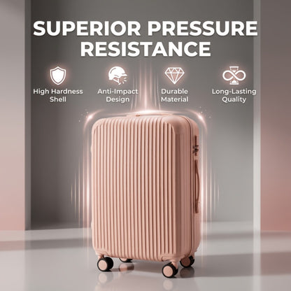 Lightweight Carry-On Suitcase Available in 20, 24, And 28 Inches, Featuring 360° Multi-Directional Wheels And a Combination Lock, with Checked Luggage Options in Pink for 24 And 28 Inches
