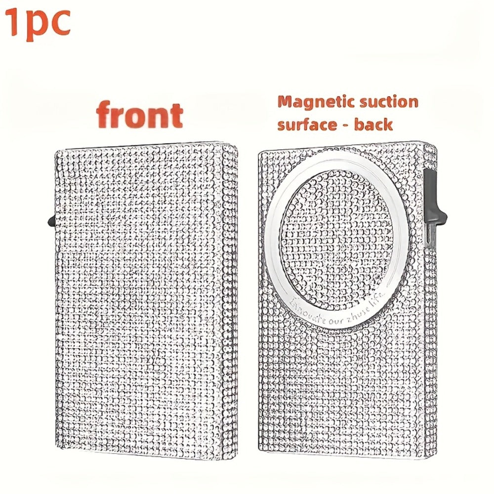 Chic And Sleek, This Diamond-Patterned Magnetic Wallet Is Ideal for Credit Card Users, Featuring RFID Protection for Added Security