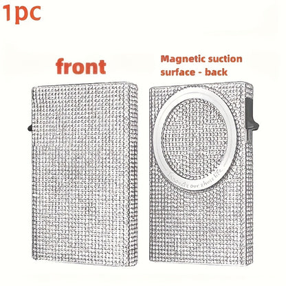 Chic And Sleek, This Diamond-Patterned Magnetic Wallet Is Ideal for Credit Card Users, Featuring RFID Protection for Added Security