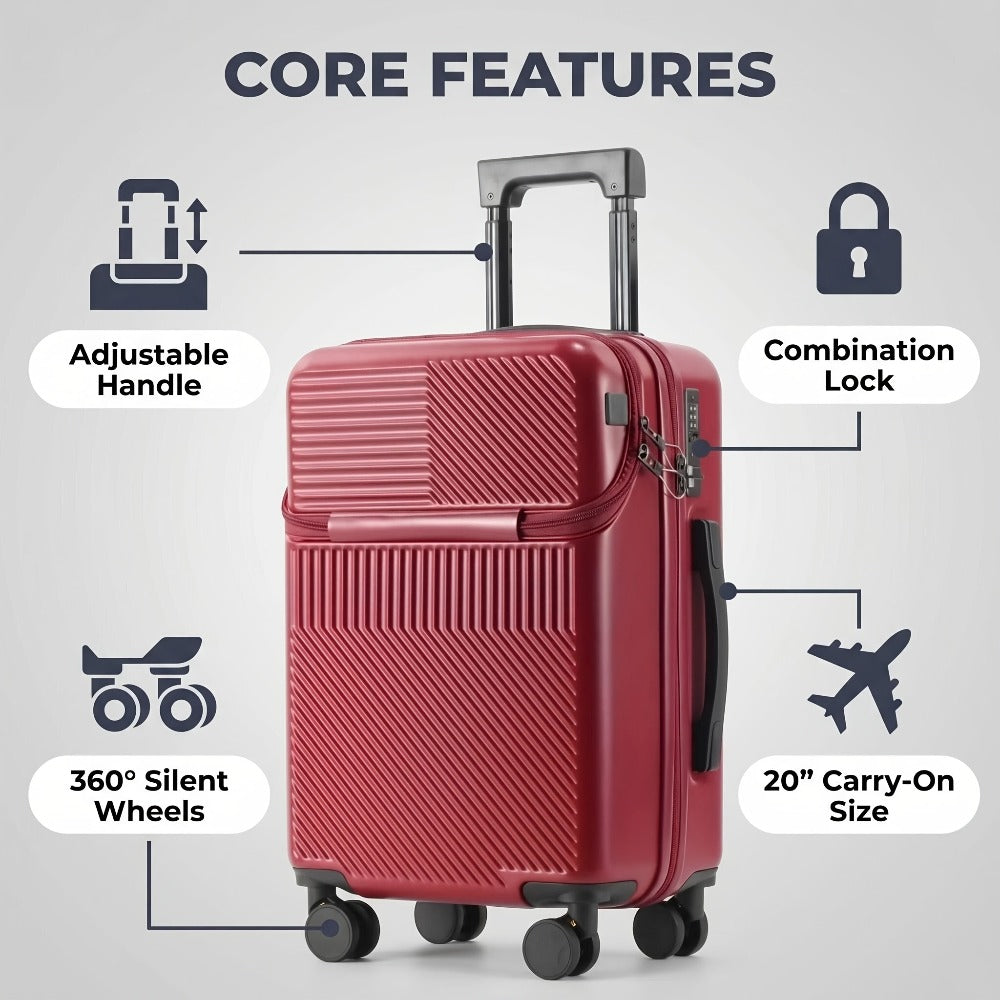 Carry On Luggage – 5 Colors, 20 Inch, Combination Lock, Spinner Wheels | Bag Vero – front view