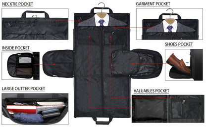 Carry On Luggage – 17 Pockets, 55L, Convertible, for Travel – detail view 11