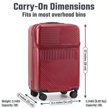 Carry On Luggage – 5 Colors, 20 Inch, Combination Lock, Spinner Wheels – detail view 3