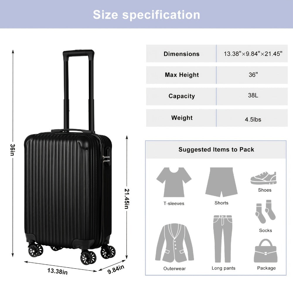 Carry On Luggage – 20 Inch, Lightweight, TSA Lock, for Travel – detail view 11