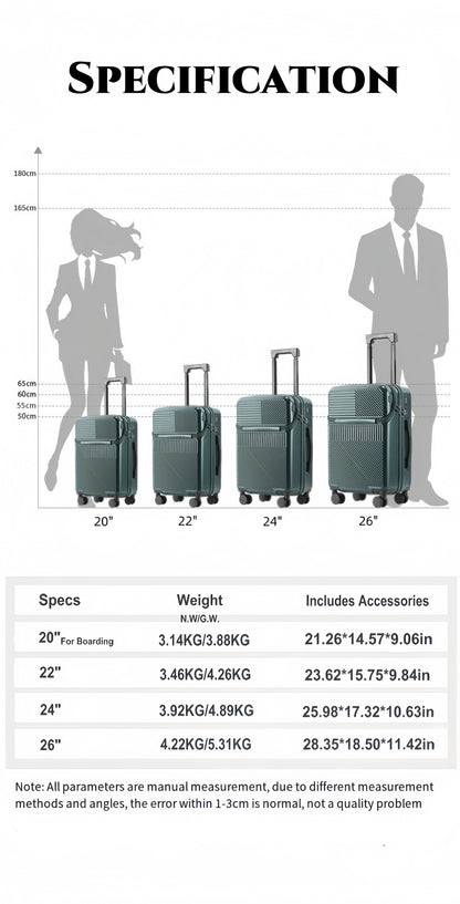 Carry On Luggage – 26 Inch, Combination Lock, for Travel – detail view 20