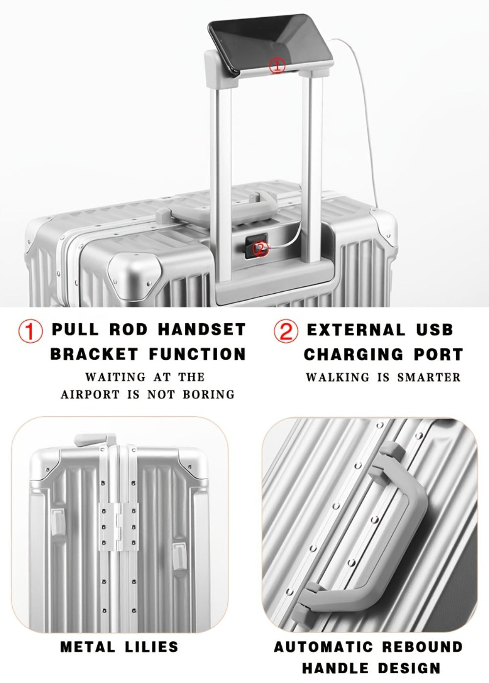 Carry On Luggage – 26 Inch, TSA Lock, Spinner Wheels, for Travel – detail view 20