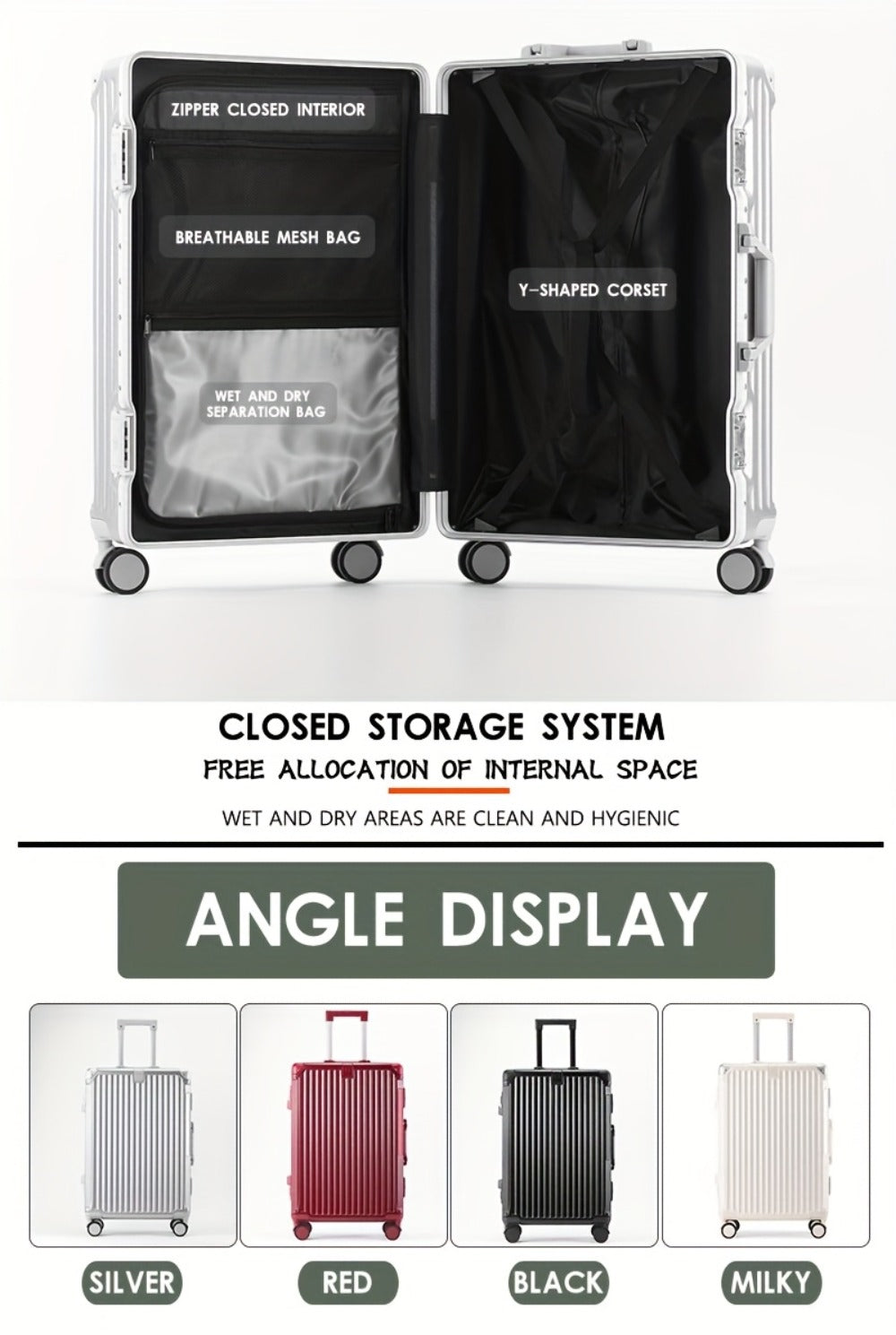 Carry On Luggage – 26 Inch, TSA Lock, Spinner Wheels, for Travel – detail view 23