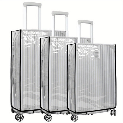 Carry On Luggage – 3 Pack, 28 Inch, PVC, Clear – front view