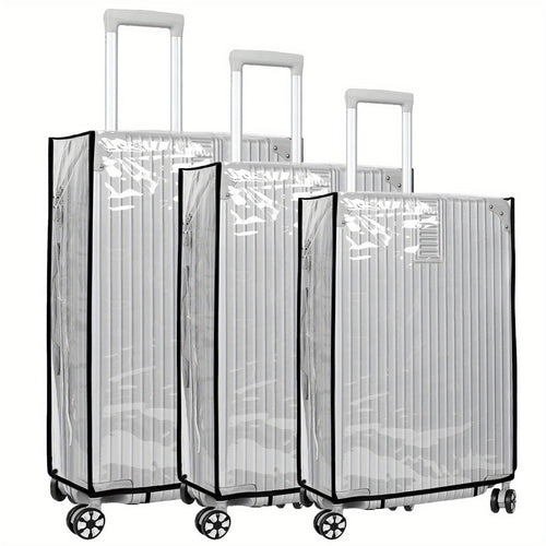 Carry On Luggage – 3 Pack, 28 Inch, PVC, Clear – front view