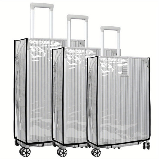 Carry On Luggage – 3 Pack, 28 Inch, PVC, Clear – front view
