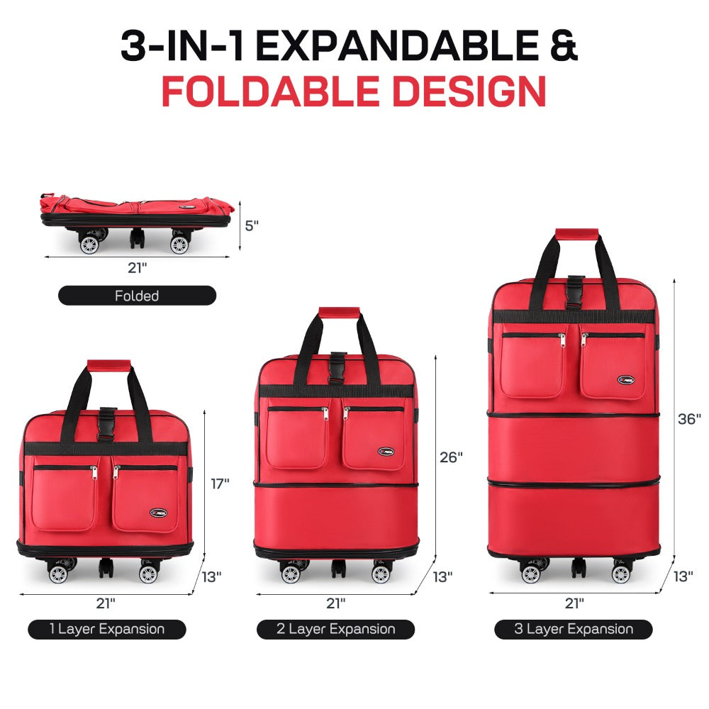 Carry On Luggage – 36 Inch, Spinner Wheels, Expandable, Foldable – detail view 17