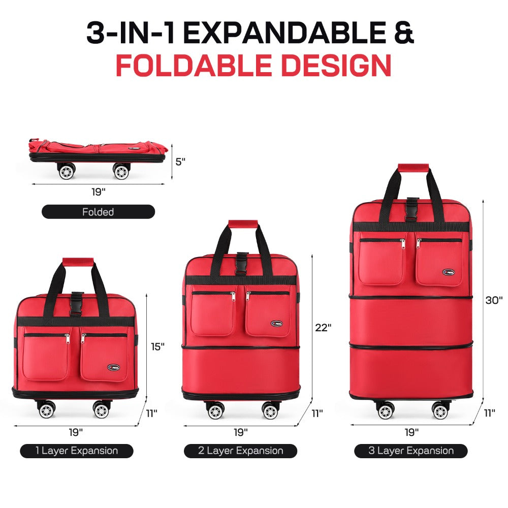 Carry On Luggage – 36 Inch, Spinner Wheels, Expandable, Foldable – alternate view