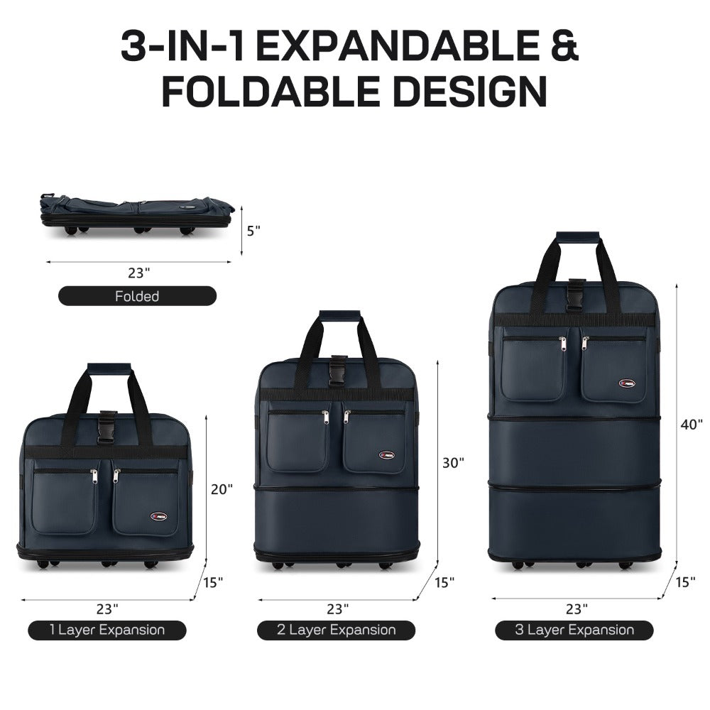 Carry On Luggage – 40 Inch, Expandable, Foldable, Spinner Wheels – detail view 47