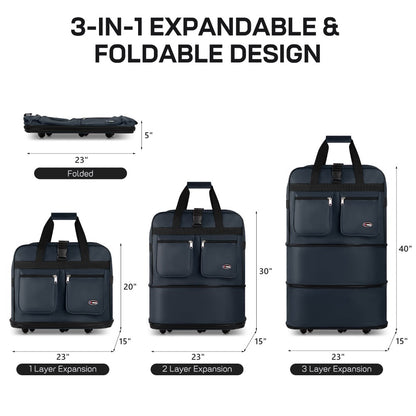 Carry On Luggage – 40 Inch, Expandable, Foldable, Spinner Wheels – detail view 47