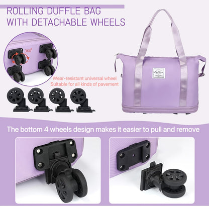 Carry On Luggage – Expandable, Rolling Duffel Detachable Wheels Expandable – detail view 10