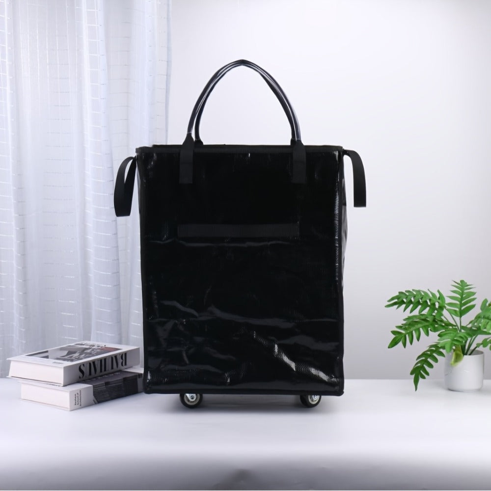 Carry On Luggage – Foldable, Foldable Rolling Shopping Cart Wheels – front view