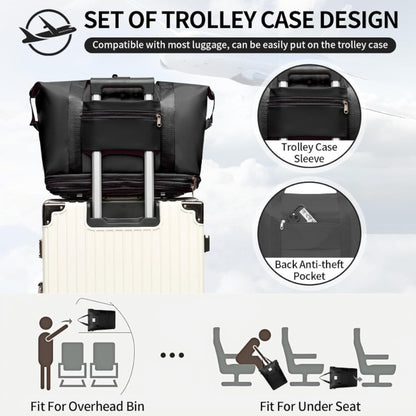 Carry On Luggage – Nylon, Foldable, Large Capacity, Lightweight – detail view 9