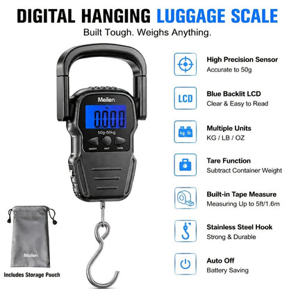 Carry On Luggage – for Travel, Digital Scale 110lb 50kg Portable – front view
