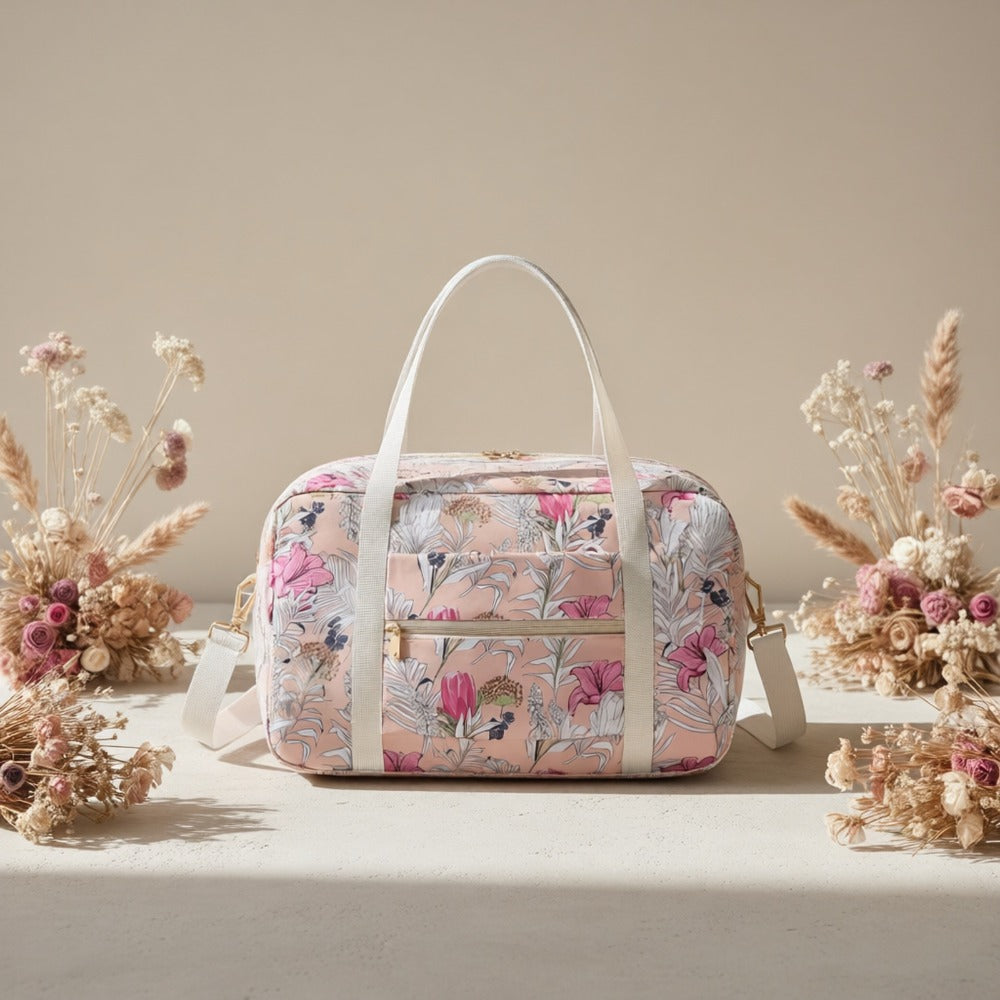 Carry On Luggage – for Travel, Floral Print Duffel Weekender Overnight – detail view 9