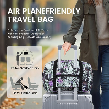 Carry On Luggage – for Travel, Floral Print Duffel Weekender Overnight – detail view 10