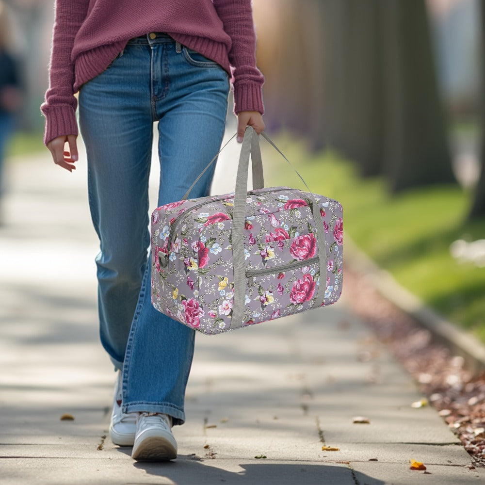 Carry On Luggage – for Travel, Floral Print Duffel Weekender Overnight – detail view 13