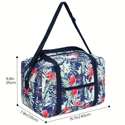 Carry On Luggage – for Travel, Floral Print Duffel Weekender Overnight – detail view 14