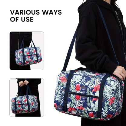 Carry On Luggage – for Travel, Floral Print Duffel Weekender Overnight – detail view 15