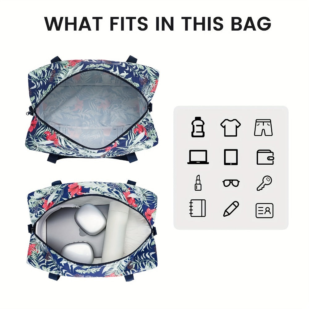 Carry On Luggage – for Travel, Floral Print Duffel Weekender Overnight – detail view 16