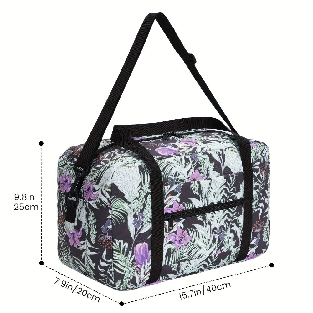Carry On Luggage – for Travel, Floral Print Duffel Weekender Overnight – alternate view