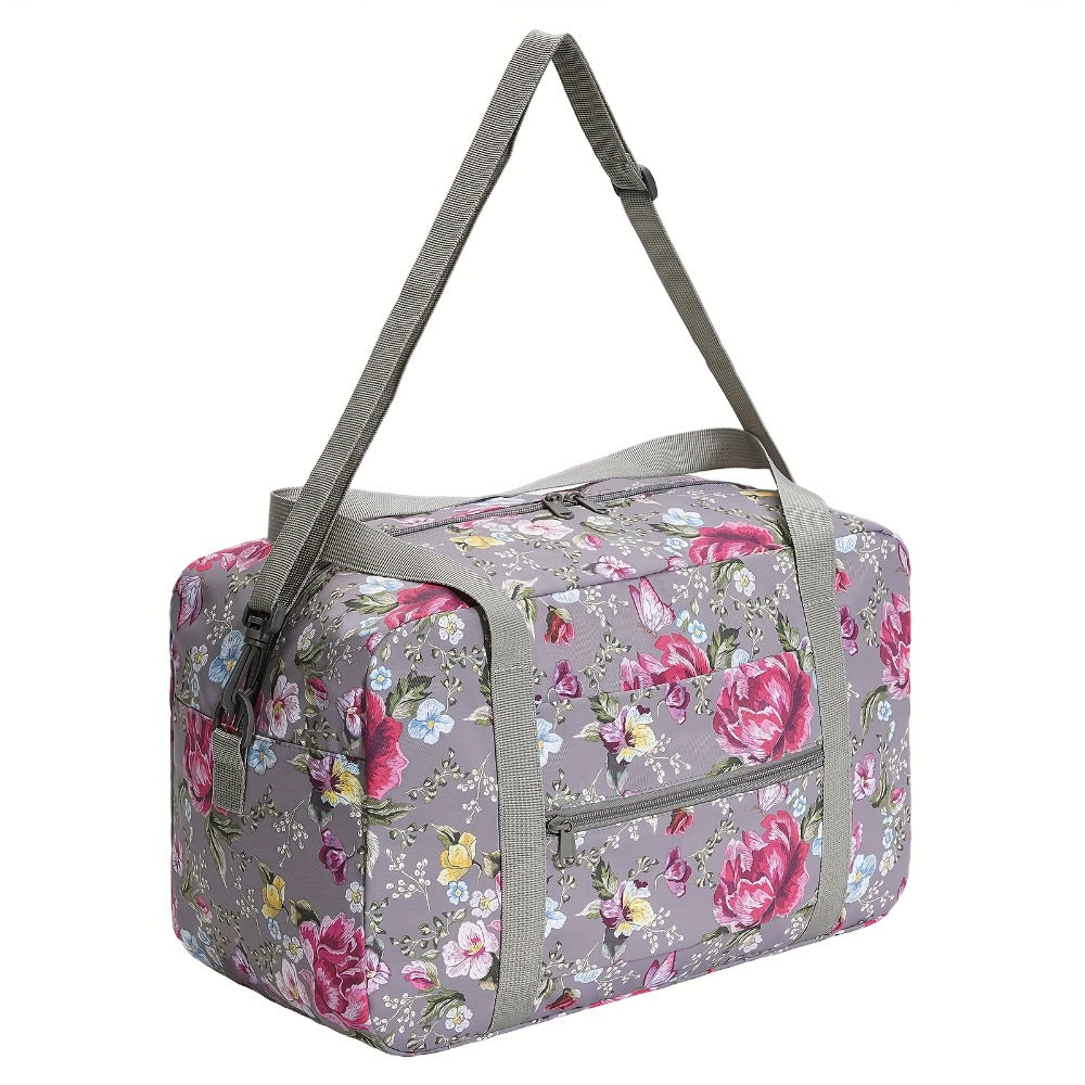 Carry On Luggage – for Travel, Floral Print Duffel Weekender Overnight – detail view 6