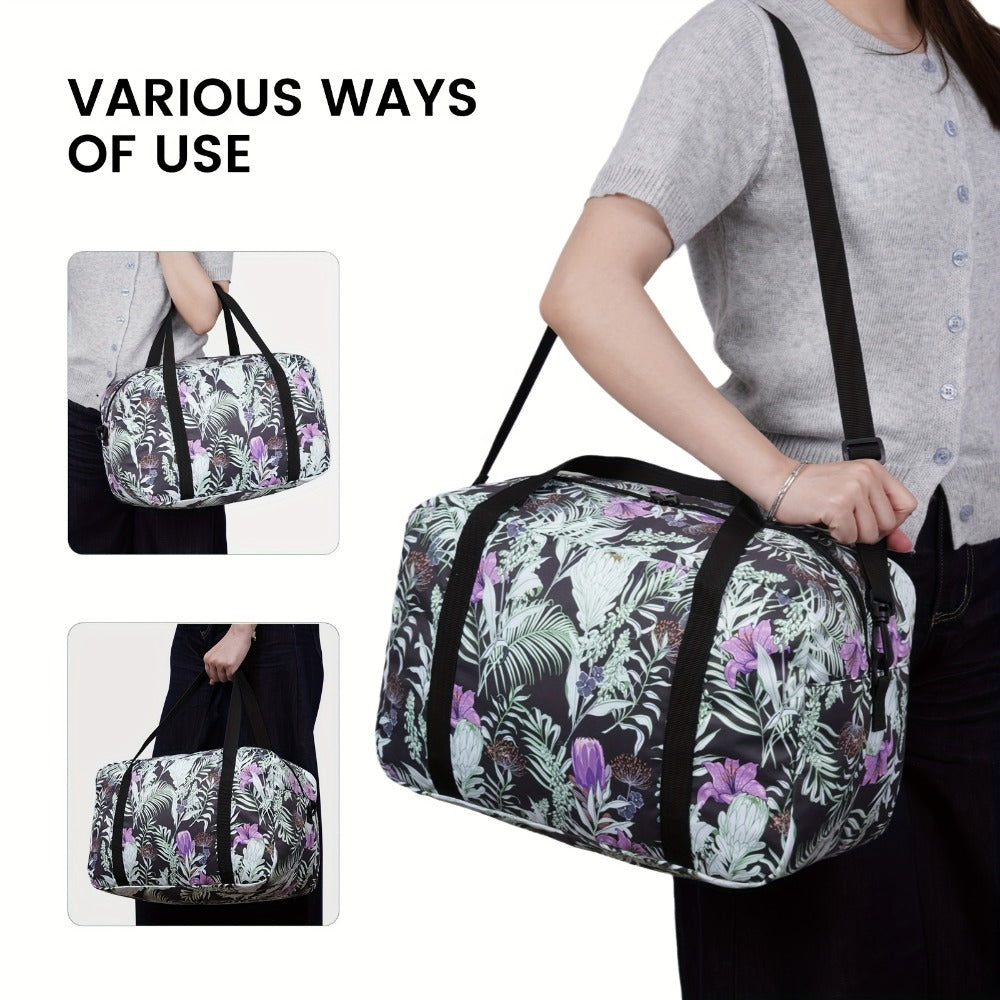 Carry On Luggage – for Travel, Floral Print Duffel Weekender Overnight – detail view 7