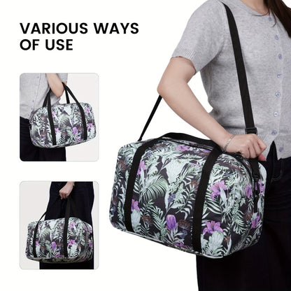 Carry On Luggage – for Travel, Floral Print Duffel Weekender Overnight – detail view 7