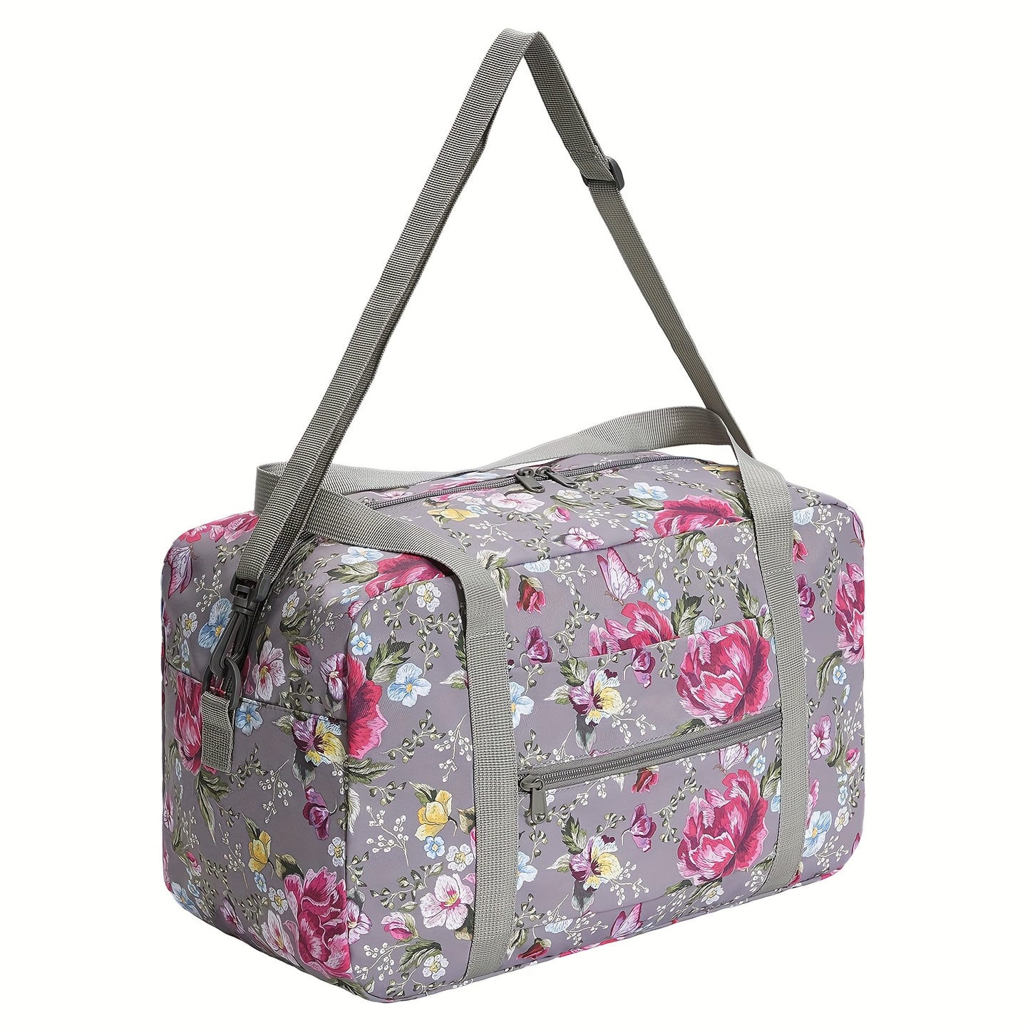 Carry On Luggage – for Travel, Floral Print Duffel Weekender Overnight – detail view 21